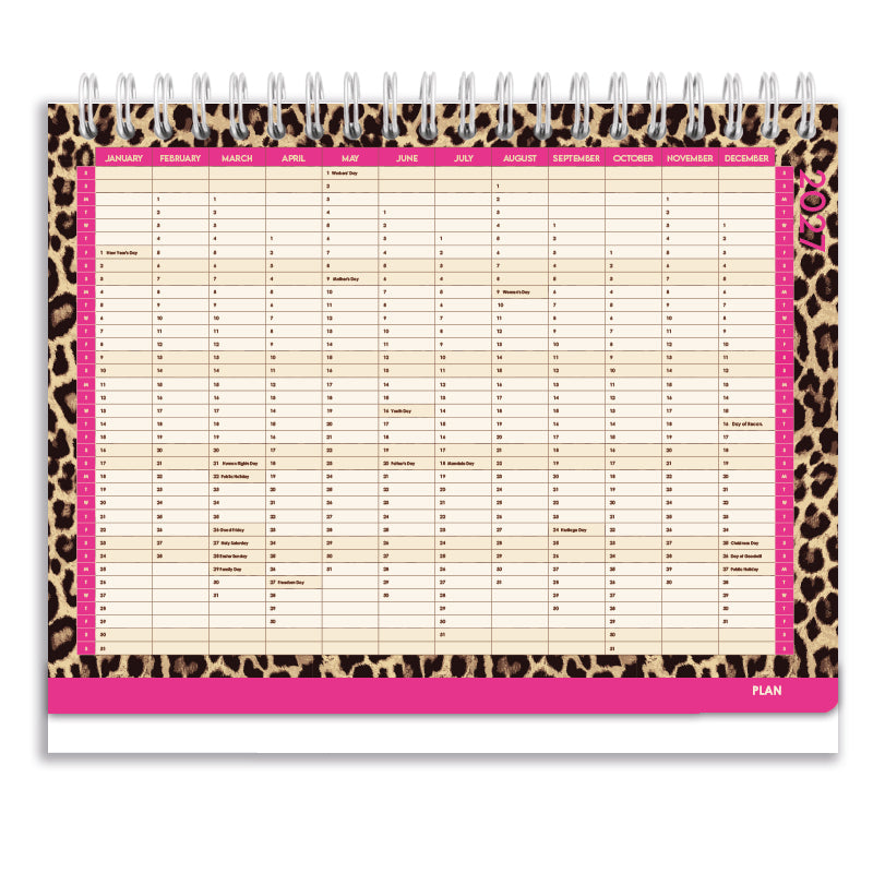 2027 Tabbed A5 Tent Calendar - Safari Social