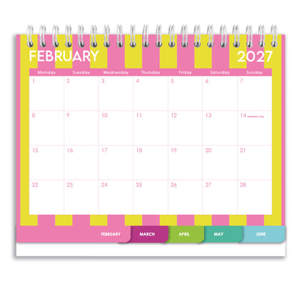 2027 Tabbed A5 Tent Calendar - Stripe Society