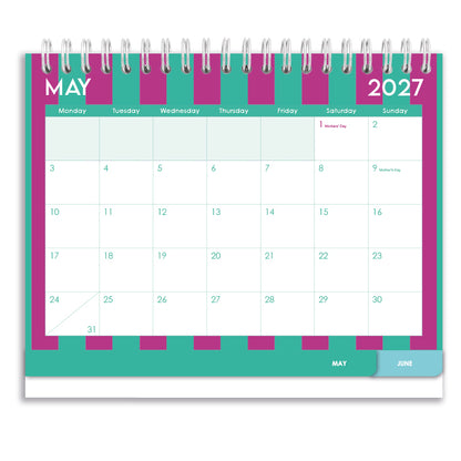 2027 Tabbed A5 Tent Calendar - Stripe Society