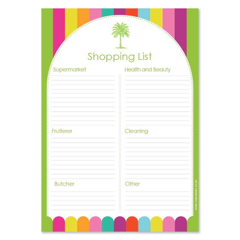 A5 Shopping List - Stripe Society