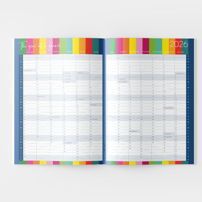 2026 A4 Planning Book - Lumo Leopard - Coral
