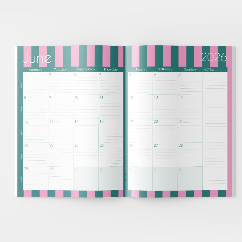 2026 A4 Planning Book - Lumo Leopard - Coral