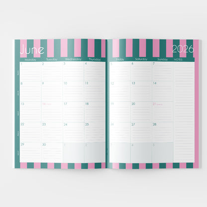 2026 A4 Planning Book - Lumo Leopard - Coral