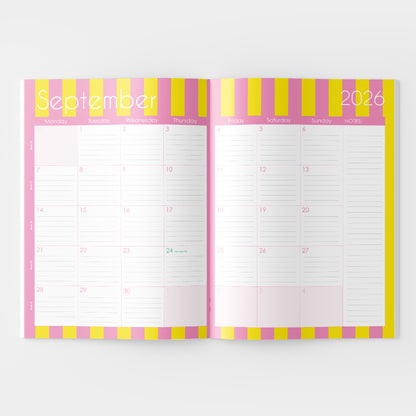 2026 A4 Planning Book - Lumo Leopard - Coral