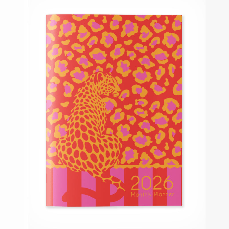 2026 A4 Planning Book - Lumo Leopard - Coral