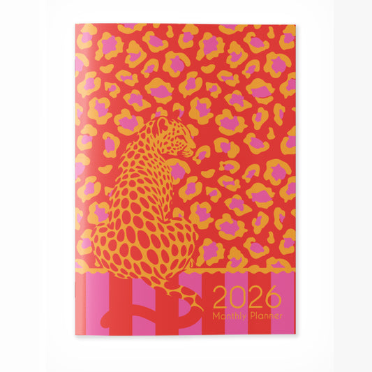 2026 A4 Planning Book - Lumo Leopard - Coral