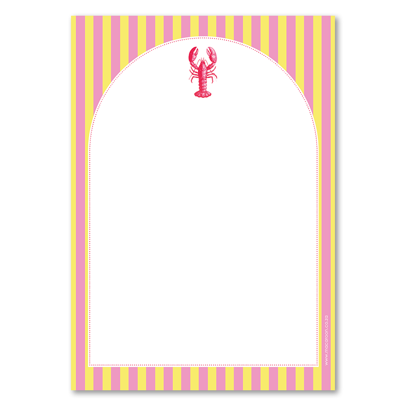 A5 Notepaper - Sorbet Lobster