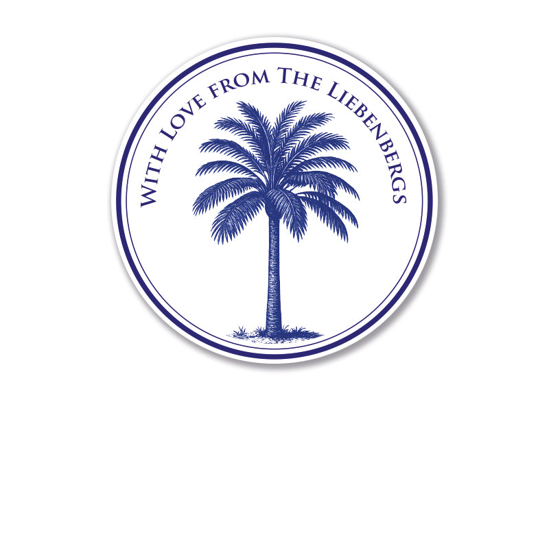 Personalised Gift Stickers - Classic Palm Navy