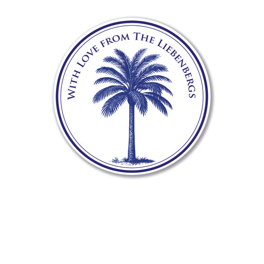Personalised Gift Stickers - Classic Palm Navy