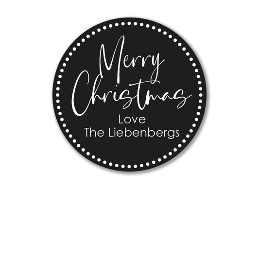 Personalised Gift Stickers - Merry Christmas - Black