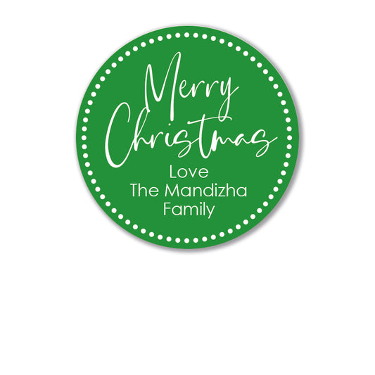 Personalised Gift Stickers - Merry Christmas - Green
