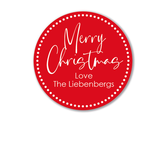 Personalised Gift Stickers - Merry Christmas - Red