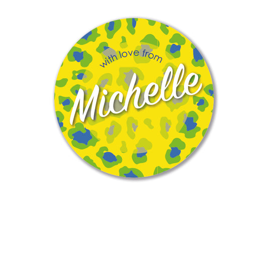 Personalised Gift Stickers - Lumo Leopard - Canary