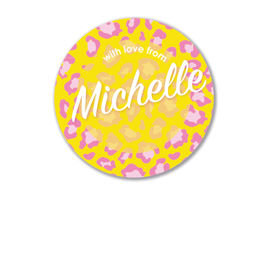 Personalised Gift Stickers - Lumo Leopard - Canary