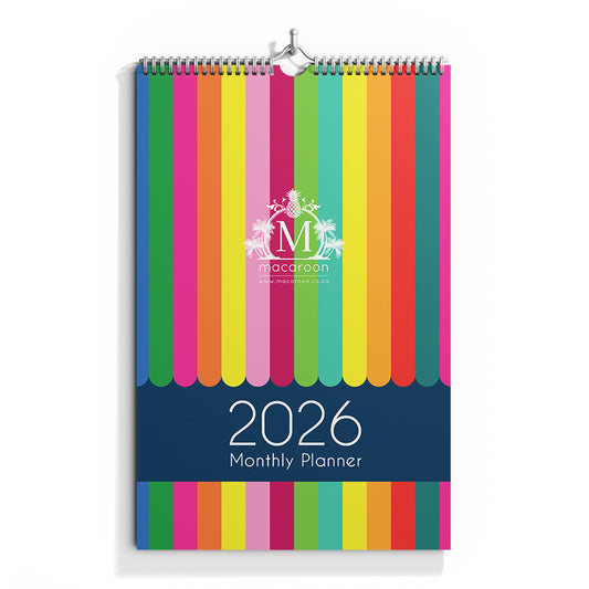 2026 A3 Monthly Wall Planner - Circus Stripe