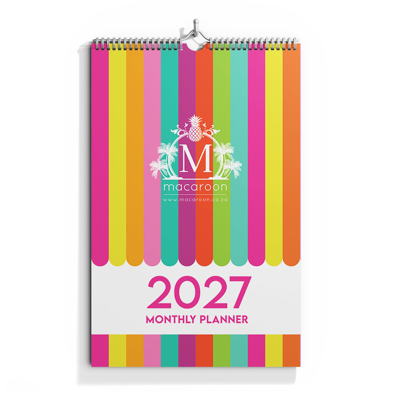 2027 A3 Monthly Wall Planner - Stripe Society