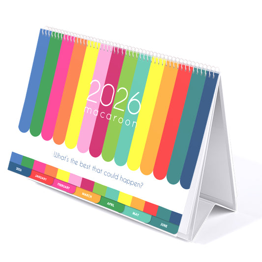 2026 Tabbed A5 Tent Calendar - Circus Stripe