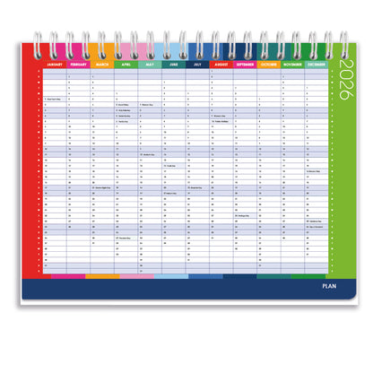 2026 Tabbed A5 Tent Calendar - Circus Stripe