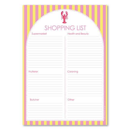 A5 Shopping List - Sorbet Seaside Lobster