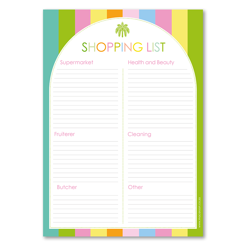 A5 Shopping List - Sorbet Stripe