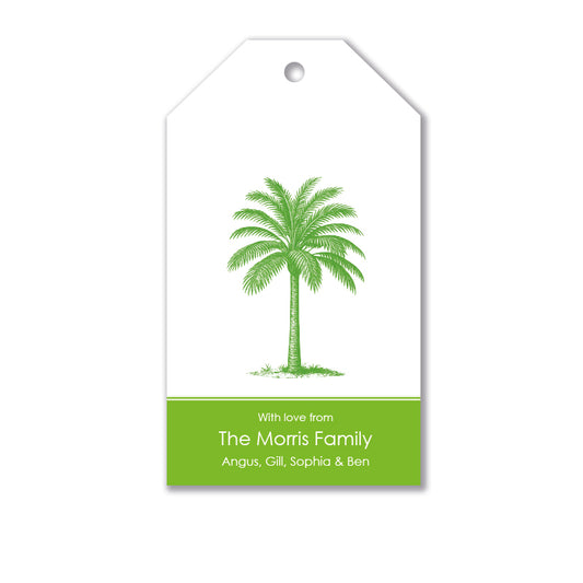 Personalised Gift Tag Set - Classic Palm - Green