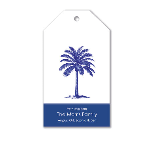 Personalised Gift Tag Set - Classic Palm - Navy