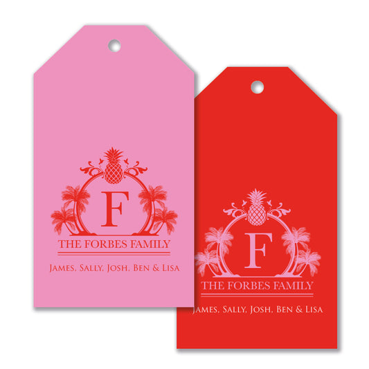 Personalised Gift Tag Set - Hot Coral & Pink