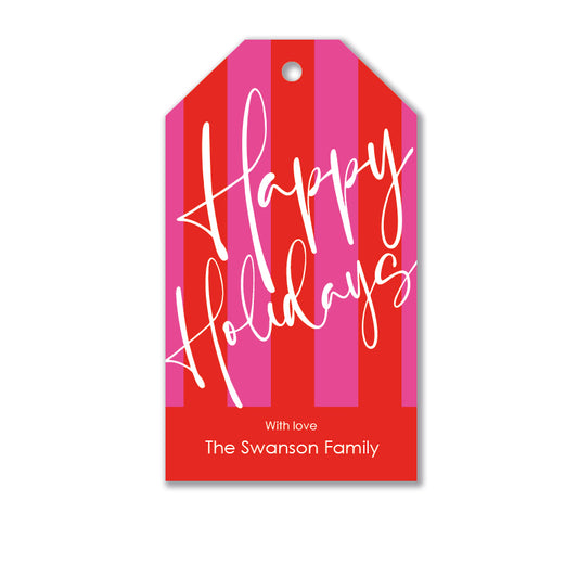Personalised Gift Tag Set - Happy Holidays