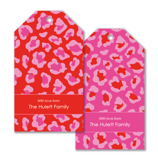 Personalised Gift Tag Set - Lumon Leopard - Ruby