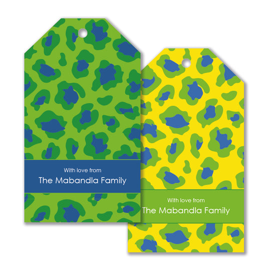 Personalised Gift Tag Set - Lumo Leopard - Canary
