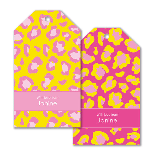Personalised Gift Tag Set - Sorbet Leopard