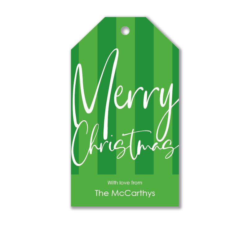 Personalised Gift Tag Set - Merry Christmas - Emerald
