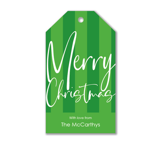 Personalised Gift Tag Set - Merry Christmas - Emerald