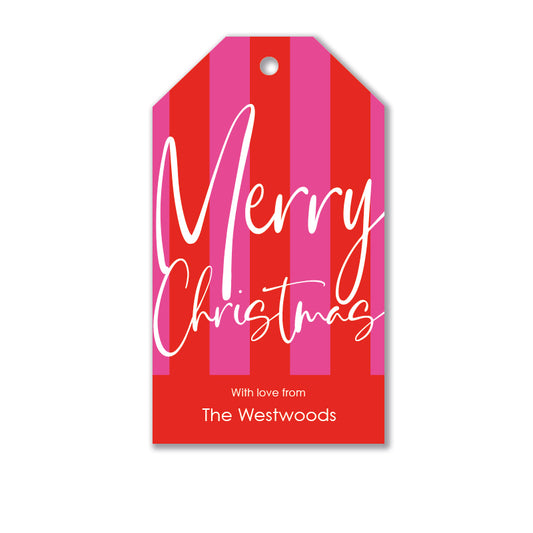 Personalised Gift Tag Set - Merry Christmas - Ruby