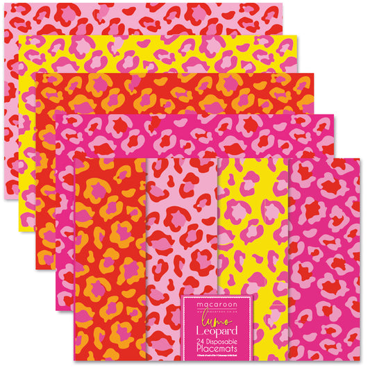 Disposable Placemats - Ruby Lumo Leopard