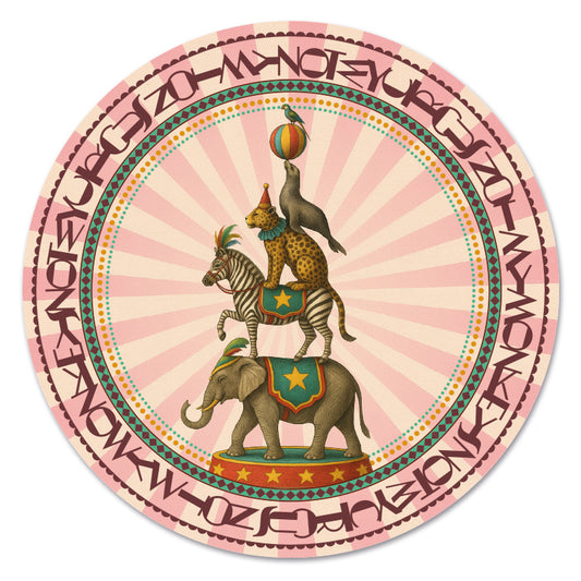 Disposable Round Placemats - Harlequin Circus