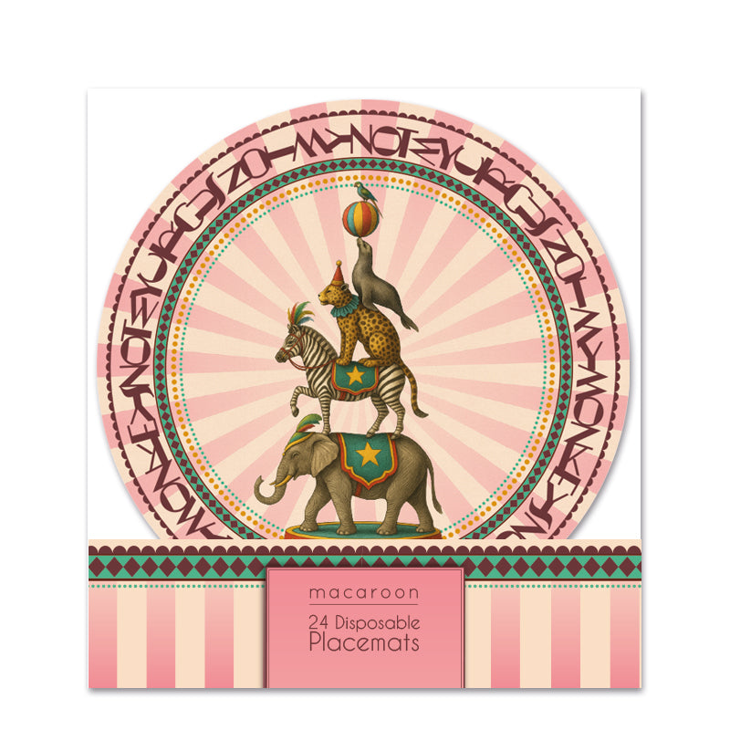 Disposable Round Placemats - Harlequin Circus