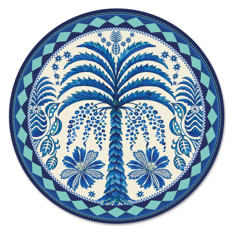 Disposable Round Placemats - Harlequin Palm