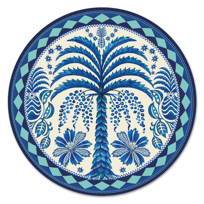 Disposable Round Placemats - Harlequin Palm