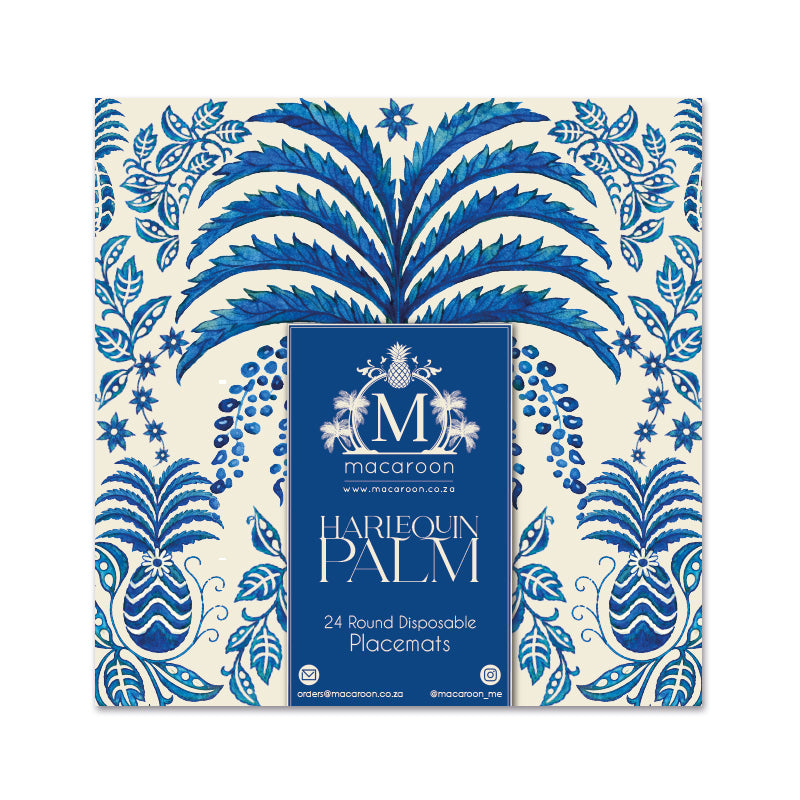 Disposable Round Placemats - Harlequin Palm