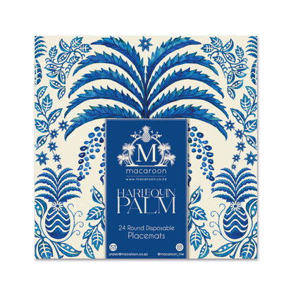 Disposable Round Placemats - Harlequin Palm