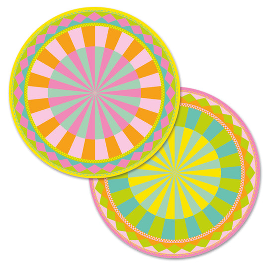 Disposable Round Placemats - Harlequin Sorbet