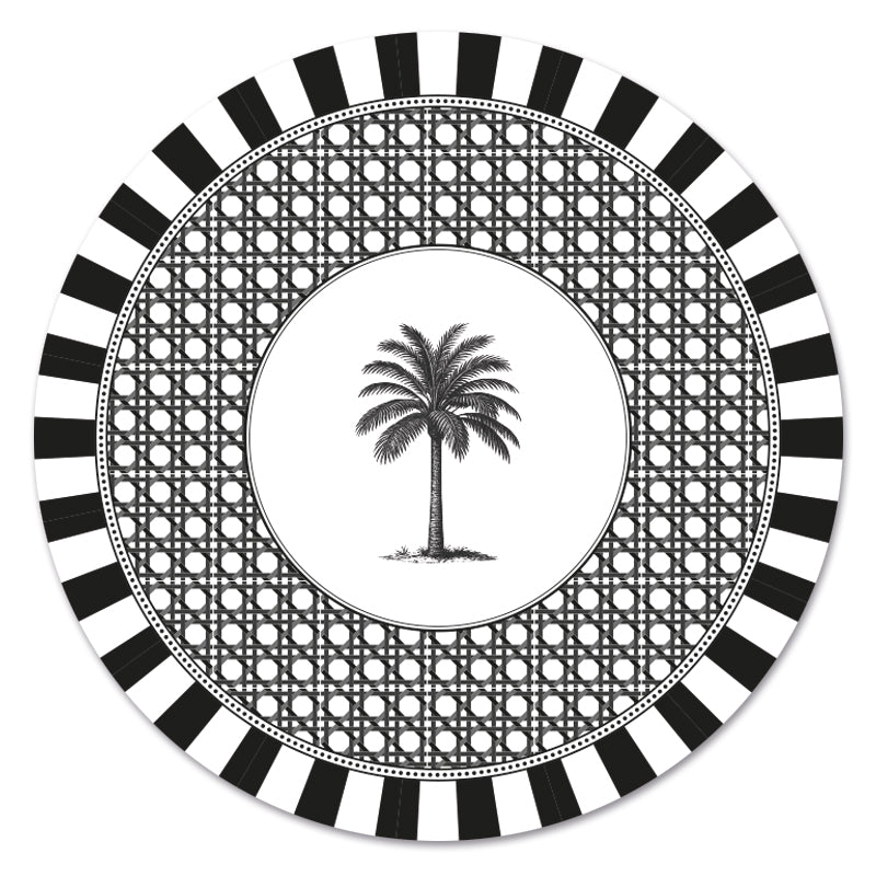Disposable Round Placemats - Palm Beach - Ebony