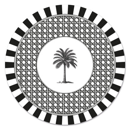 Disposable Round Placemats - Palm Beach - Ebony