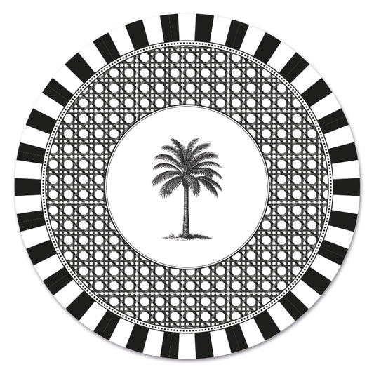 Disposable Round Placemats - Palm Beach - Ebony
