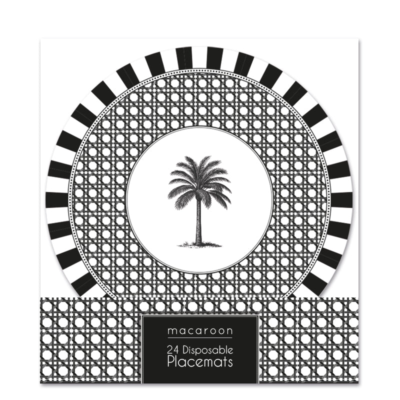 Disposable Round Placemats - Palm Beach - Ebony