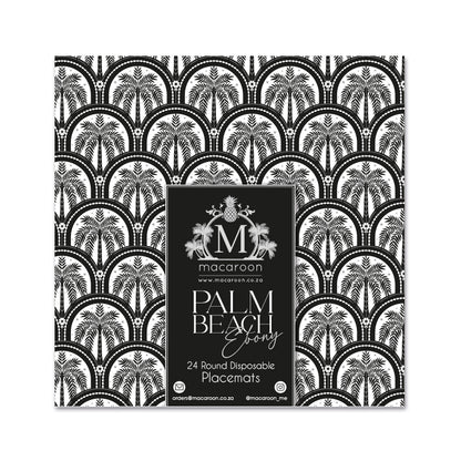 Disposable Round Placemats - Palm Beach - Ebony