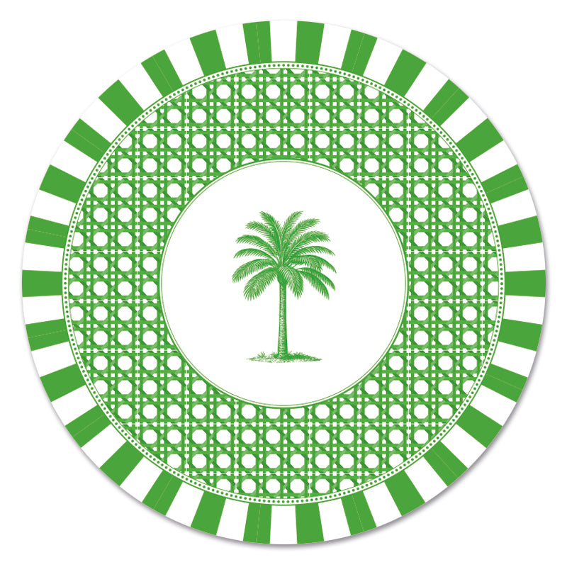 Disposable Round Placemats - Palm Beach - Emerald