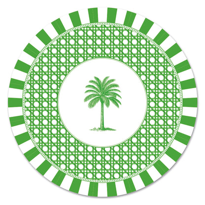 Disposable Round Placemats - Palm Beach - Emerald