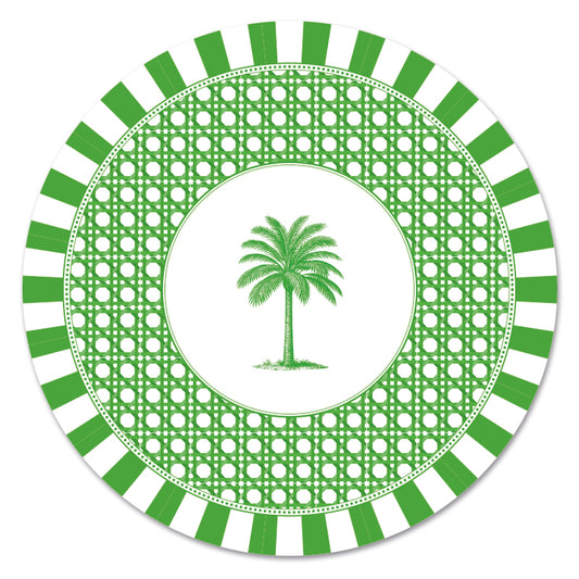 Disposable Round Placemats - Palm Beach - Emerald